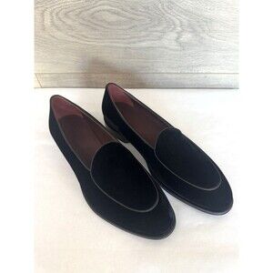 New SUITSUPPLY Black Cotton Velvet Tuxedo Slip On Loafer Men EU 43 US 10 Formal